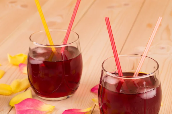 Pomegranate juice in a glasses — Stock Photo, Image