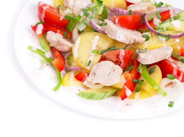 Warm meat salad with vegetables — Stock Photo, Image