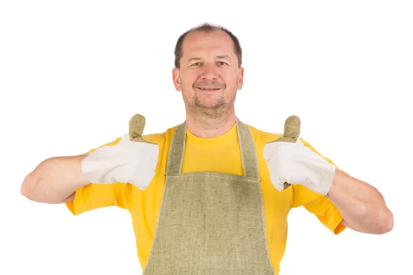 Worker in apron — Stock Photo, Image