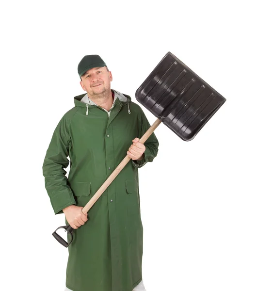 Man with shovel — Stock Photo, Image
