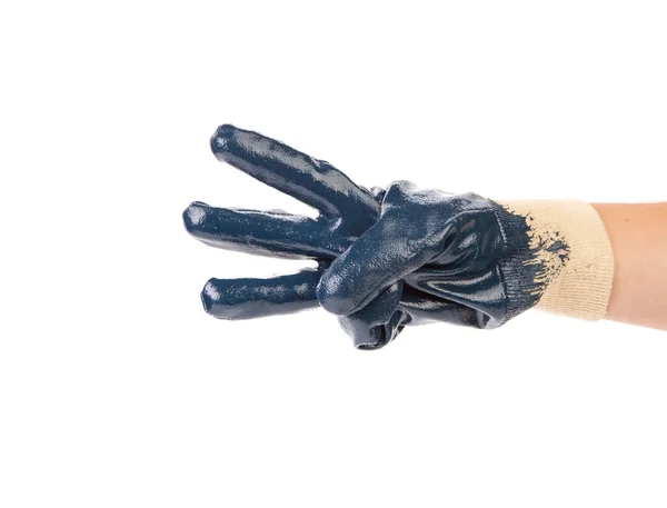 Blauer Schutzhandschuh. — Stockfoto