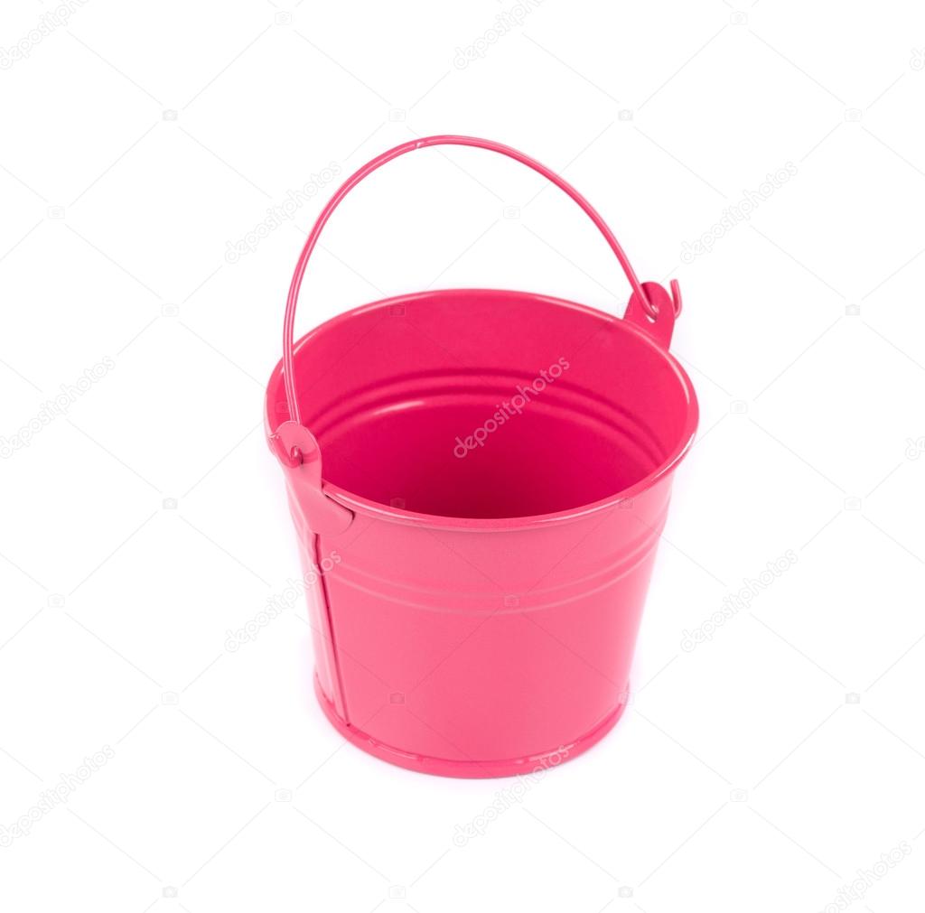 pink metal bucket