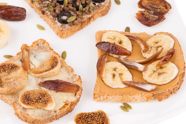 Delicious fruit sandwich — Stock Photo, Image