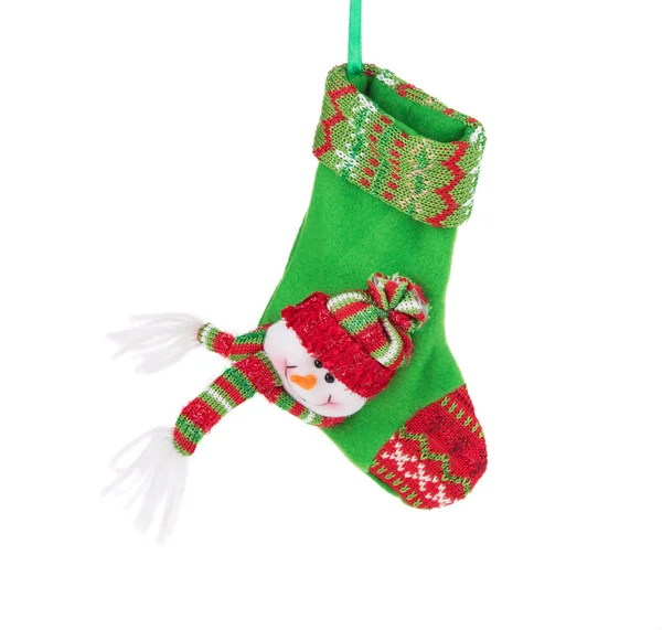 Christmas green sock — Stock Photo, Image