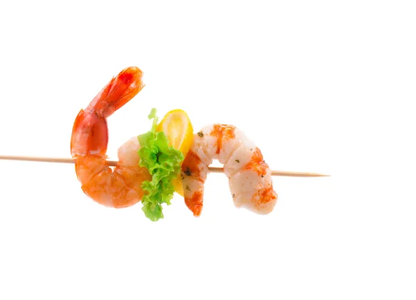 Grilled shrimps on a stick. — Stock Photo, Image