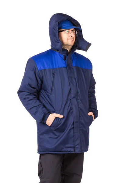 Man in blue coat — Stock Photo, Image