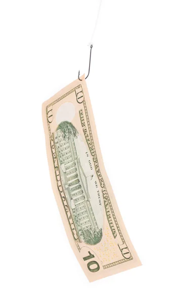 Dollar bill on a hook. — Stock Photo, Image