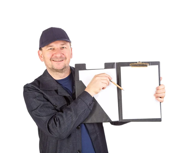 Man holding folder — Stock Photo, Image