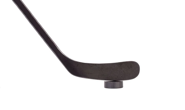 Hockey stick and puck — Stock Photo, Image