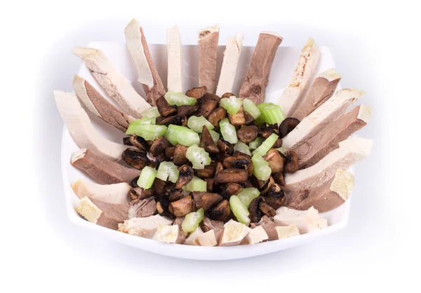 Salad with beef tongue — Stock Photo, Image