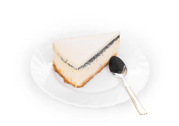 Cheesecake σε λευκό πιάτο — Φωτογραφία Αρχείου