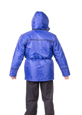 Mavi paltolu işçi.