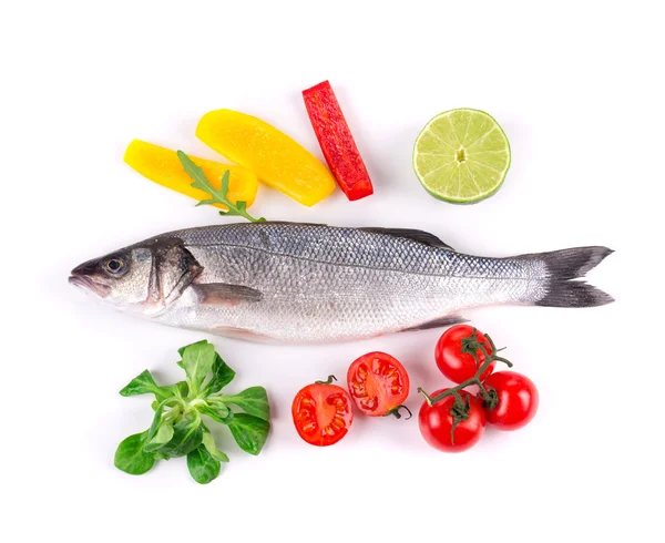 Leito marinho grelhado com legumes — Fotografia de Stock