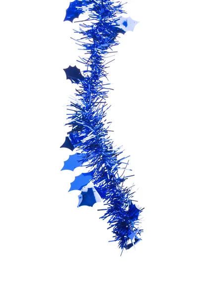 Christmas blue tinsel — Stock Photo, Image