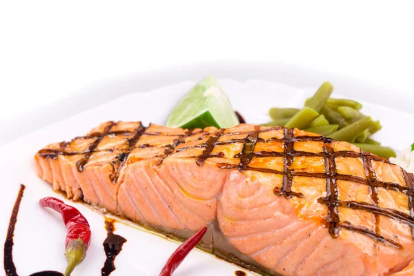 Grilled salmon fish fillet. — Stock Photo, Image