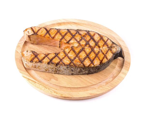 Filete de salmón en bandeja . — Foto de Stock