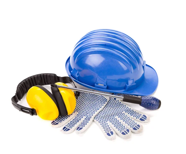 Safety helmet  and gloves — Stock Photo, Image