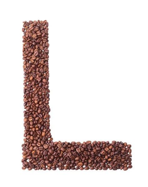 Koffiebonen letter L — Stockfoto