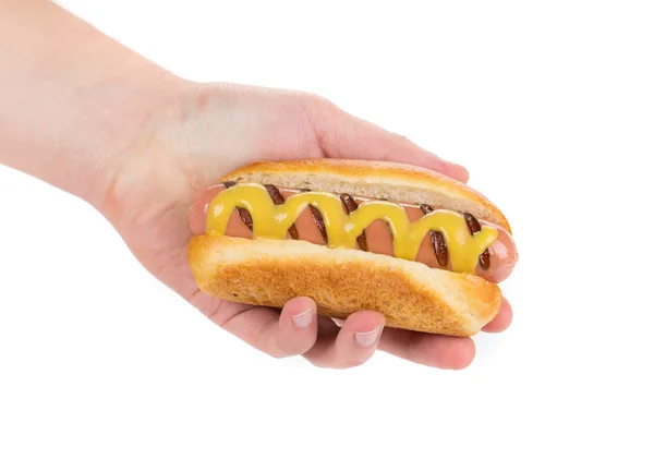 Hotdog à la main . — Photo