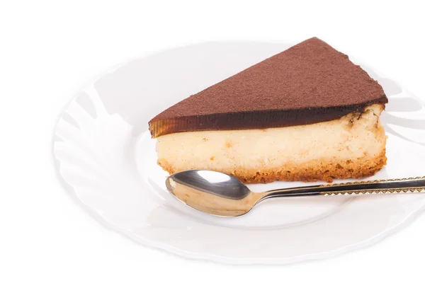 Vanilyalı cheesecake parçası — Stok fotoğraf