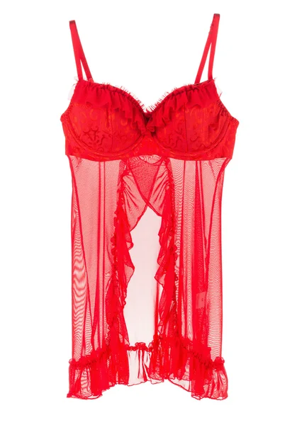 Red satin nightdress — Stock Photo, Image