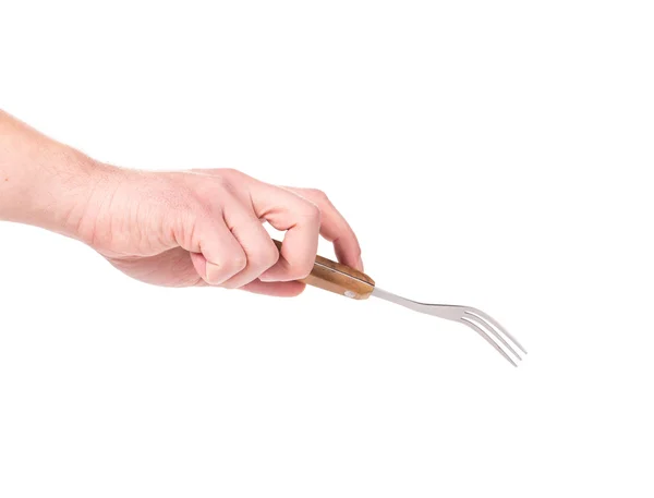 Kitchen fork in hand — Stock Photo, Image