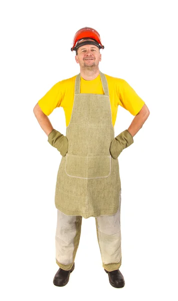 Worker wearing apron. — Stock Photo, Image