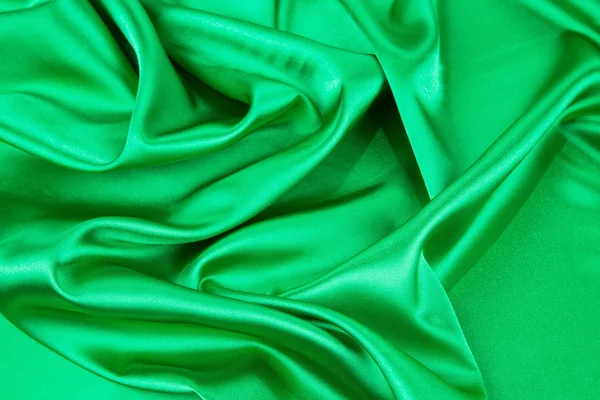 Green silk texture — Stock Photo, Image