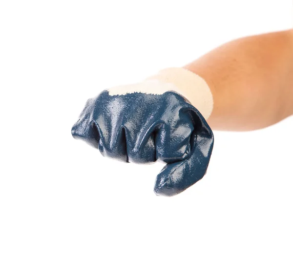 Резиновая защитная голубая перчатка . — стоковое фото