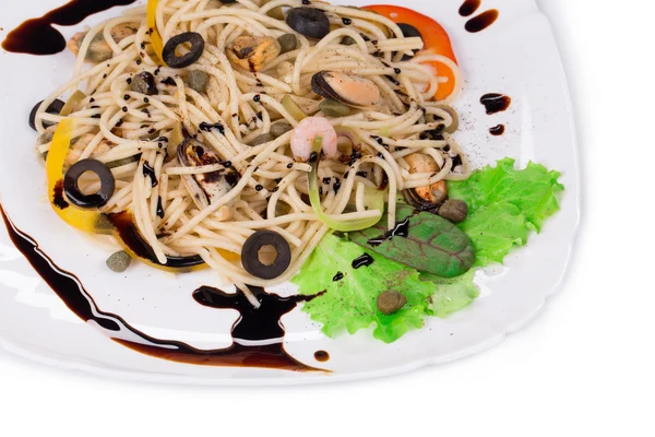 Pastas italianas con mariscos — Foto de Stock