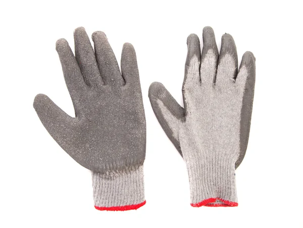 Grijze rubber beschermende handschoenen — Stockfoto