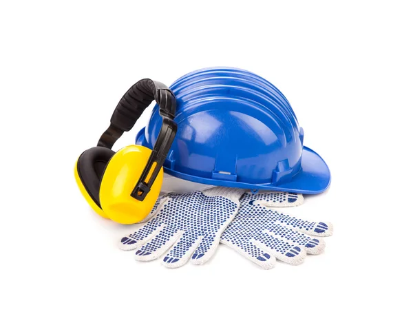 Bezpečnostní přilbu a rukavice — Stock fotografie