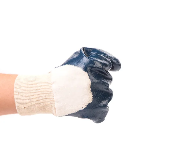 Kauçuk koruyucu mavi eldiven. — Stok fotoğraf