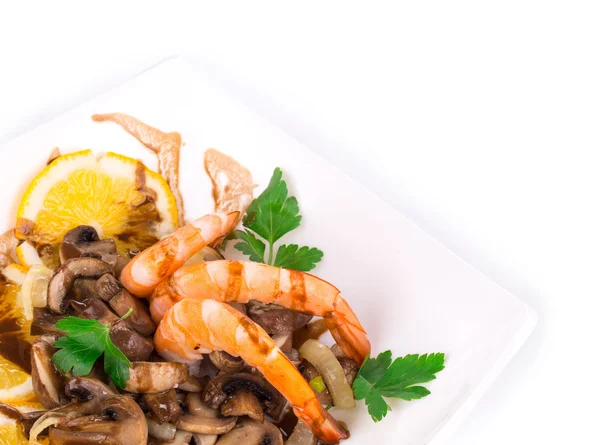 Salade de crevettes aux champignons — Photo