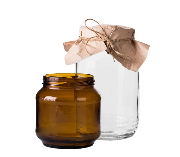 Empty glass jars — Stock Photo, Image