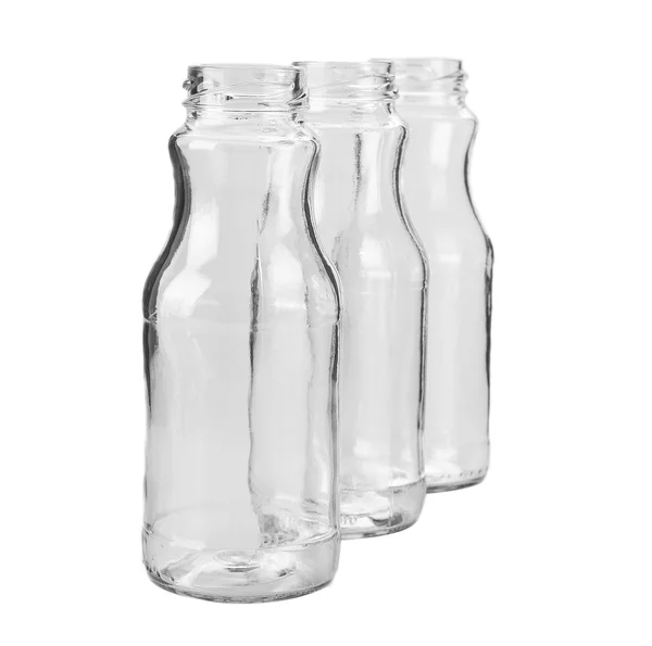Три порожні скляні пляшки . — стокове фото