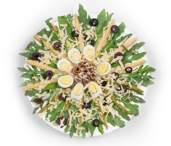 Asparagus salad with anchovies — Stock Photo, Image