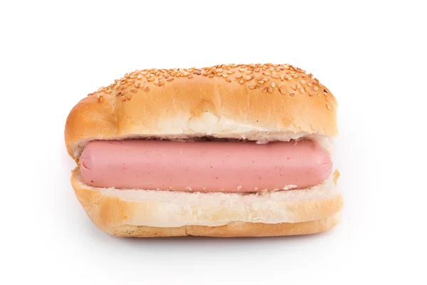 Hotdog met worst roll. — Stockfoto