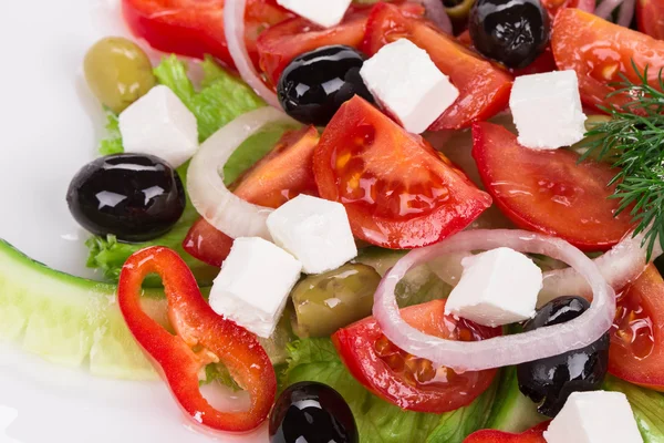 Greek salad in plate. — Stock Photo, Image