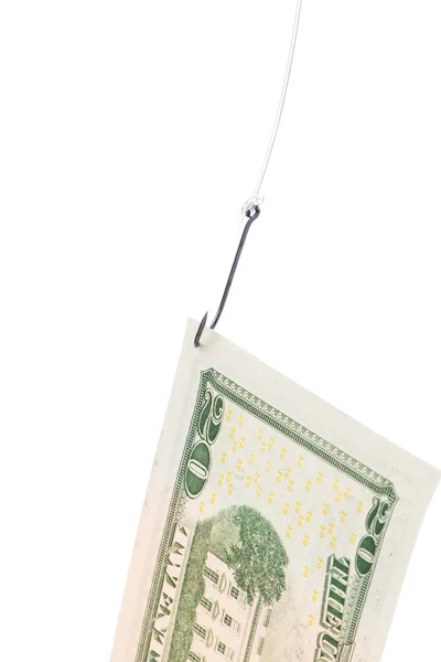 Dollar bill on a hook — Stock Photo, Image