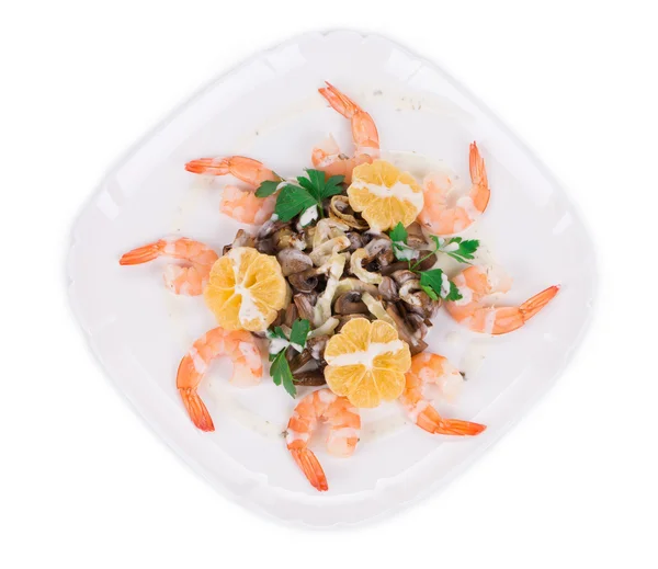 Salade de crevettes aux champignons — Photo