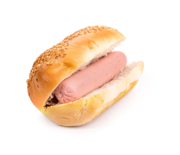 Hot dog en worst roll. — Stockfoto