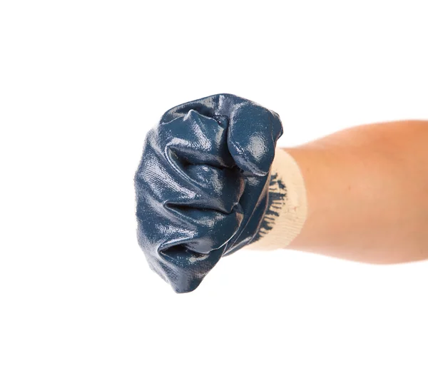 Blauer Gummi-Schutzhandschuh. — Stockfoto