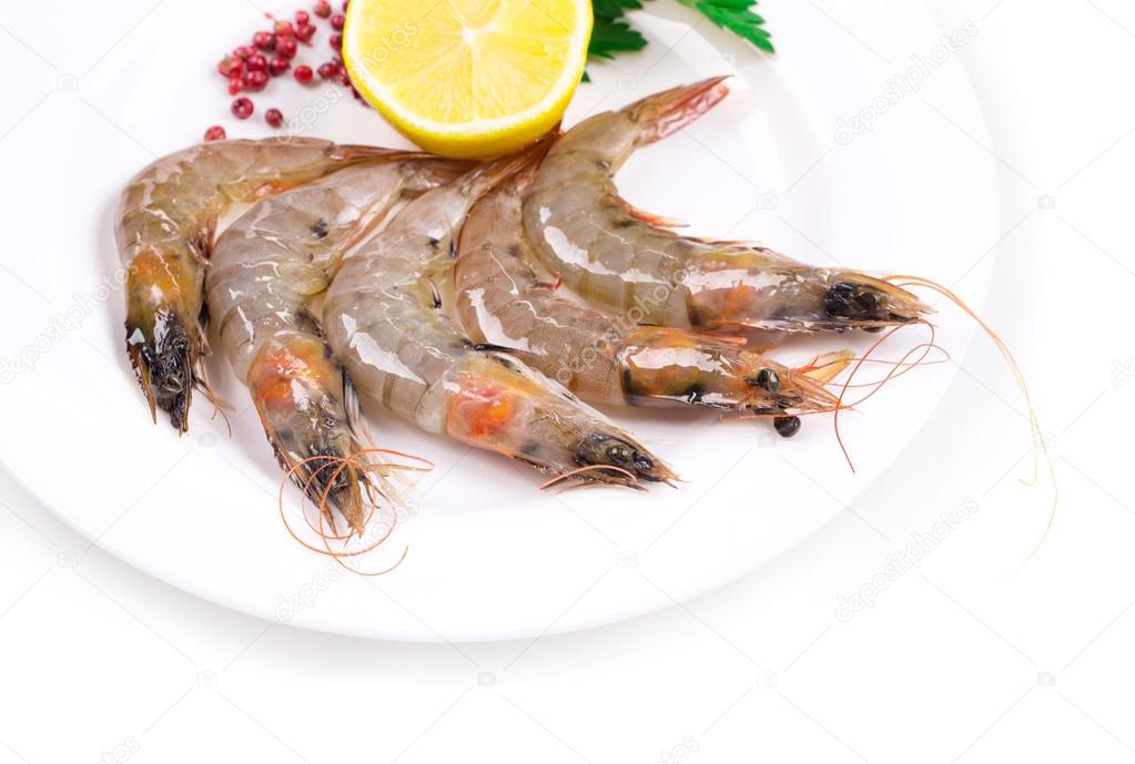 Raw tiger shrimps