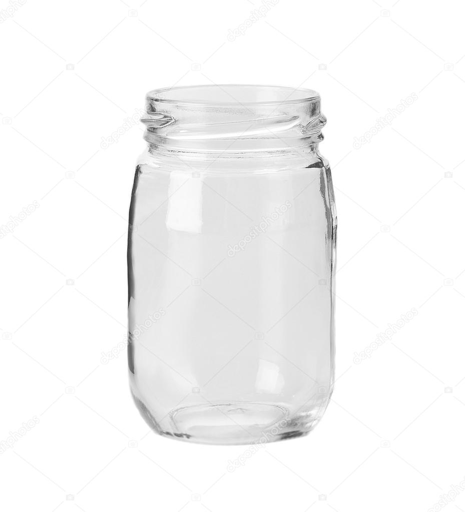 Empty glass jar.
