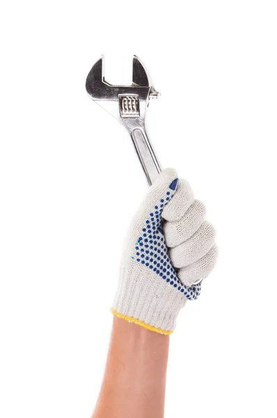 Hand  with wrench. — Stock Photo, Image