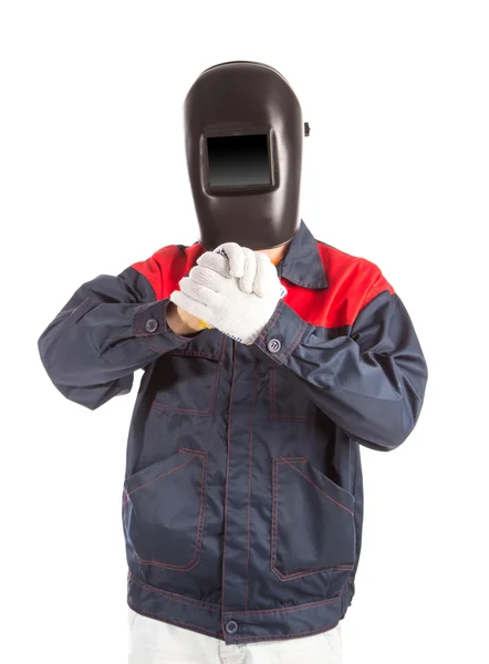 Svetsare med mask — Stockfoto