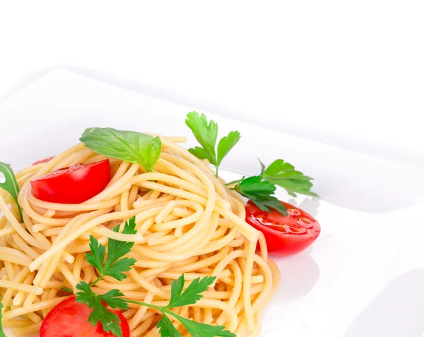 Nudeln mit Tomaten — Stockfoto