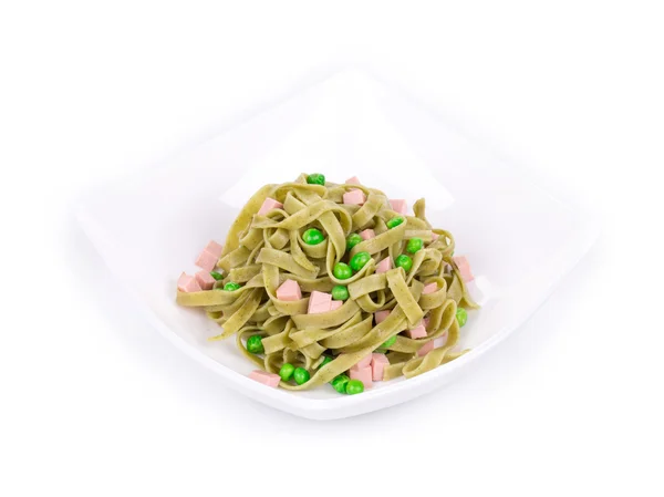 Pasta  with green peas — Stock Photo, Image