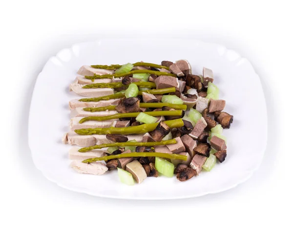 Salad with beef tongue — Stock Photo, Image